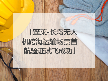 蓬莱-长岛无人机跨海运输场景首航验证试飞成功