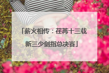 薪火相传：荏苒十三载 新三少剑指总决赛