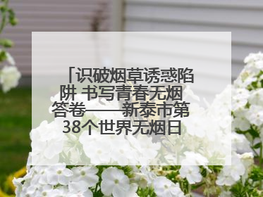 识破烟草诱惑陷阱 书写青春无烟答卷——新泰市第38个世界无烟日进校园活动