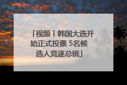 视频丨韩国大选开始正式投票 5名候选人竞逐总统