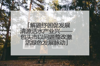 解题纾困促发展 清源活水产业兴——包头市以问题整改激活绿色发展脉动