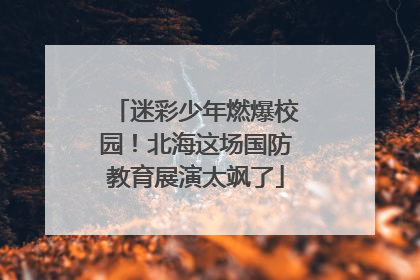 迷彩少年燃爆校园！北海这场国防教育展演太飒了