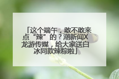 这个端午，敢不敢来点“辣”的？潮新闻X龙游传媒，给大家送白冰同款辣粽啦
