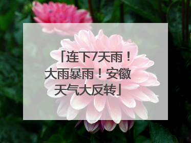 连下7天雨！大雨暴雨！安徽天气大反转