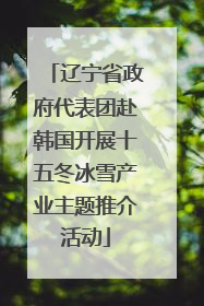 辽宁省政府代表团赴韩国开展十五冬冰雪产业主题推介活动