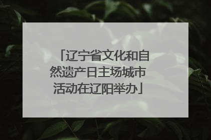 辽宁省文化和自然遗产日主场城市活动在辽阳举办