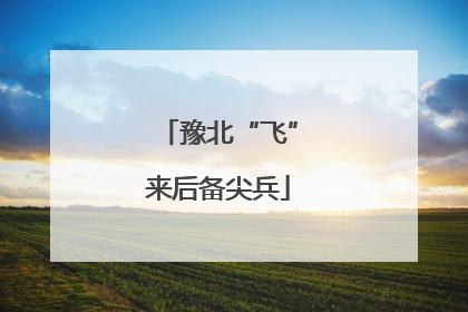 豫北“飞”来后备尖兵