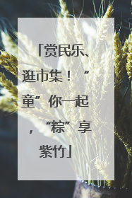 赏民乐、逛市集！“童”你一起，“粽”享紫竹