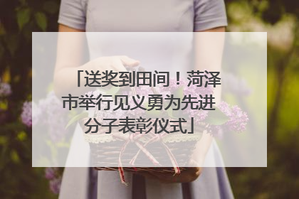 送奖到田间！菏泽市举行见义勇为先进分子表彰仪式