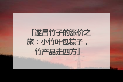 遂昌竹子的涨价之旅：小竹叶包粽子，竹产品走四方
