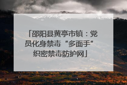 邵阳县黄亭市镇：党员化身禁毒“多面手” 织密禁毒防护网