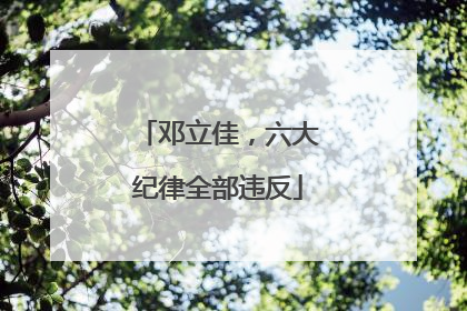 邓立佳，六大纪律全部违反