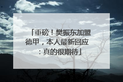 重磅！樊振东加盟德甲，本人最新回应：真的很期待