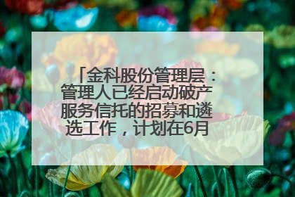 金科股份管理层：管理人已经启动破产服务信托的招募和遴选工作，计划在6月初召开评审会