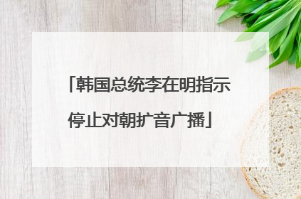 韩国总统李在明指示停止对朝扩音广播