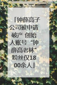 钟薛高子公司被申请破产 创始人账号“钟薛高老林”粉丝仅1800余人