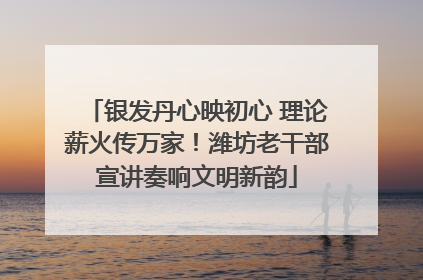 银发丹心映初心 理论薪火传万家！潍坊老干部宣讲奏响文明新韵