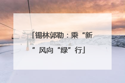 锡林郭勒：乘“新”风向“绿”行
