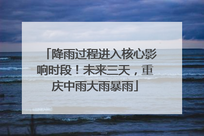 降雨过程进入核心影响时段！未来三天，重庆中雨大雨暴雨