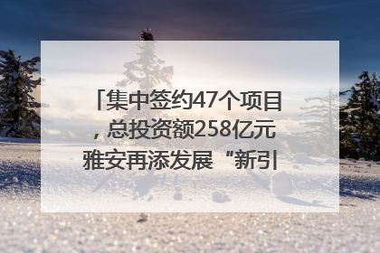 集中签约47个项目，总投资额258亿元 雅安再添发展“新引擎”｜数读西投
