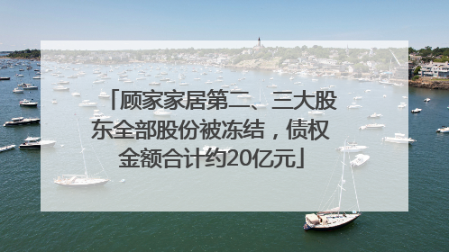 顾家家居第二、三大股东全部股份被冻结，债权金额合计约20亿元