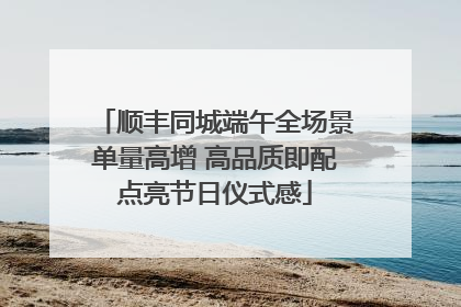顺丰同城端午全场景单量高增 高品质即配点亮节日仪式感