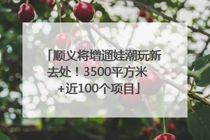 顺义将增遛娃潮玩新去处！3500平方米+近100个项目