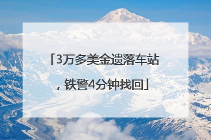 3万多美金遗落车站，铁警4分钟找回