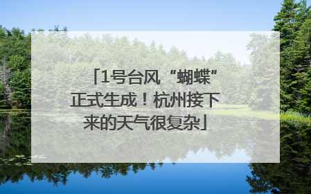 1号台风“蝴蝶”正式生成！杭州接下来的天气很复杂