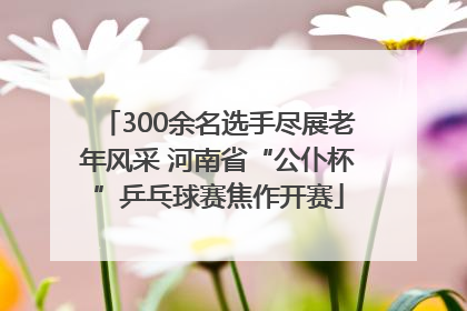 300余名选手尽展老年风采 河南省“公仆杯”乒乓球赛焦作开赛