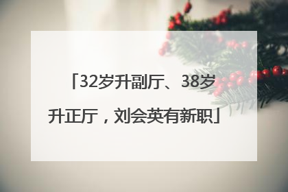 32岁升副厅、38岁升正厅，刘会英有新职